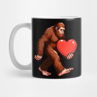 Bigfoot Heart Boys Valentines Day Men Love Sasquatch Funny Mug